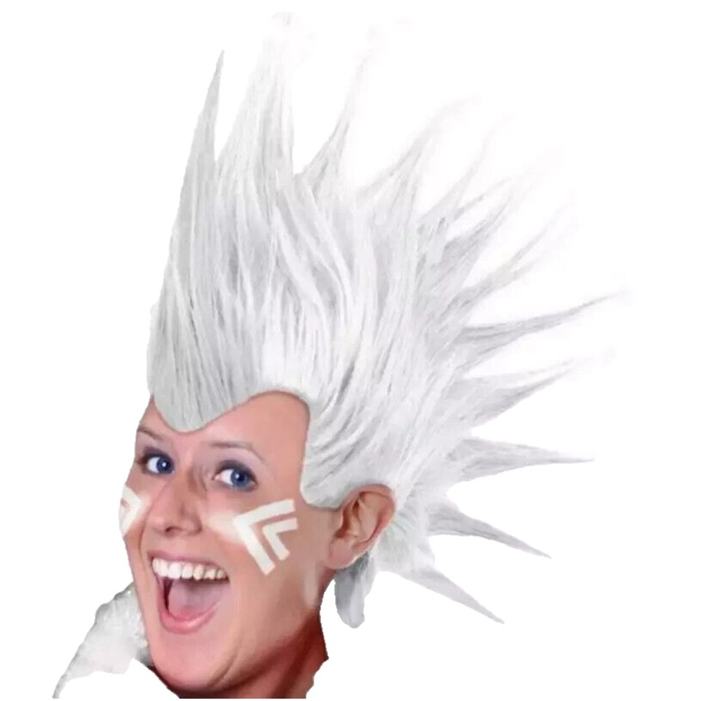 White Mohawk Wig NEW Halloween costume punk rocker - Picture 7 of 7